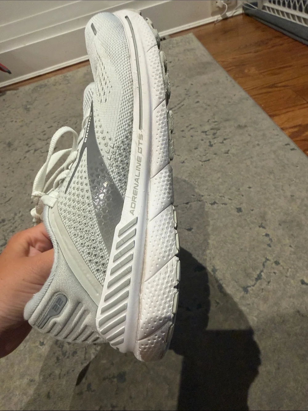 Brooks Women's Athletic Running Shoes in Light Gray and White